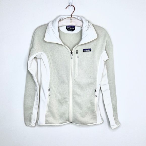 Patagonia Jackets & Blazers - Patagonia Sweater Jacket Women Small Full Zip Beige Cream Fleece Lightweight